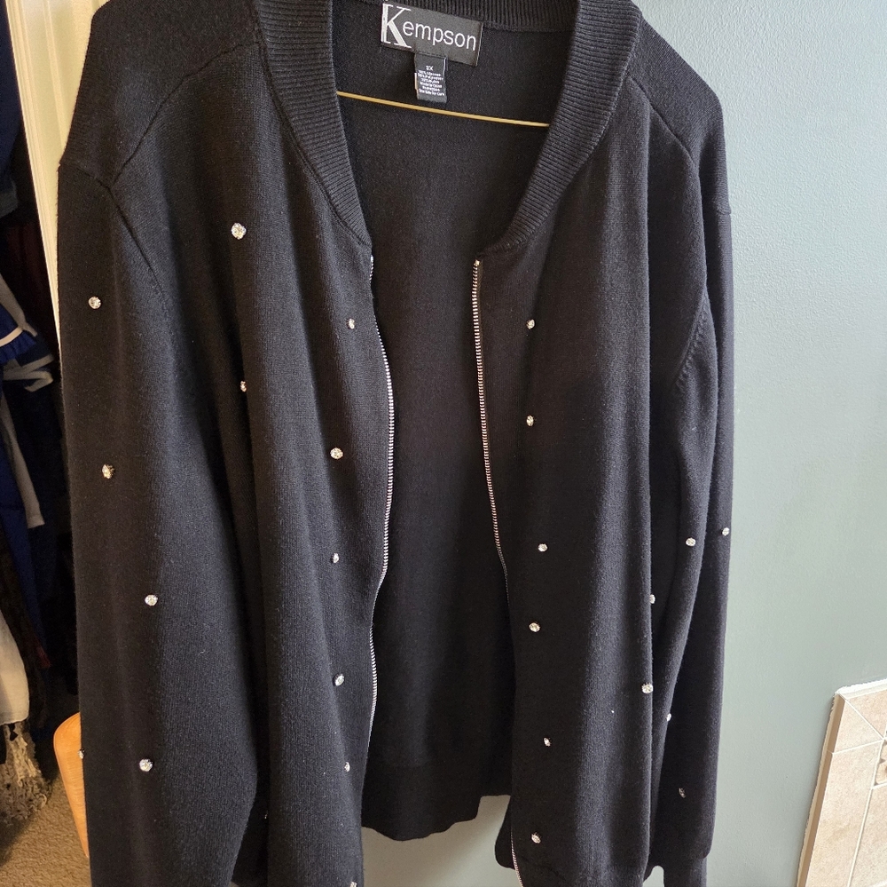 Kempson Black Cardigan with Stud Details